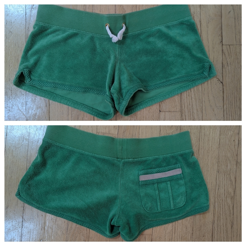 Juicy Couture Emerald Green Shorts with White Accents